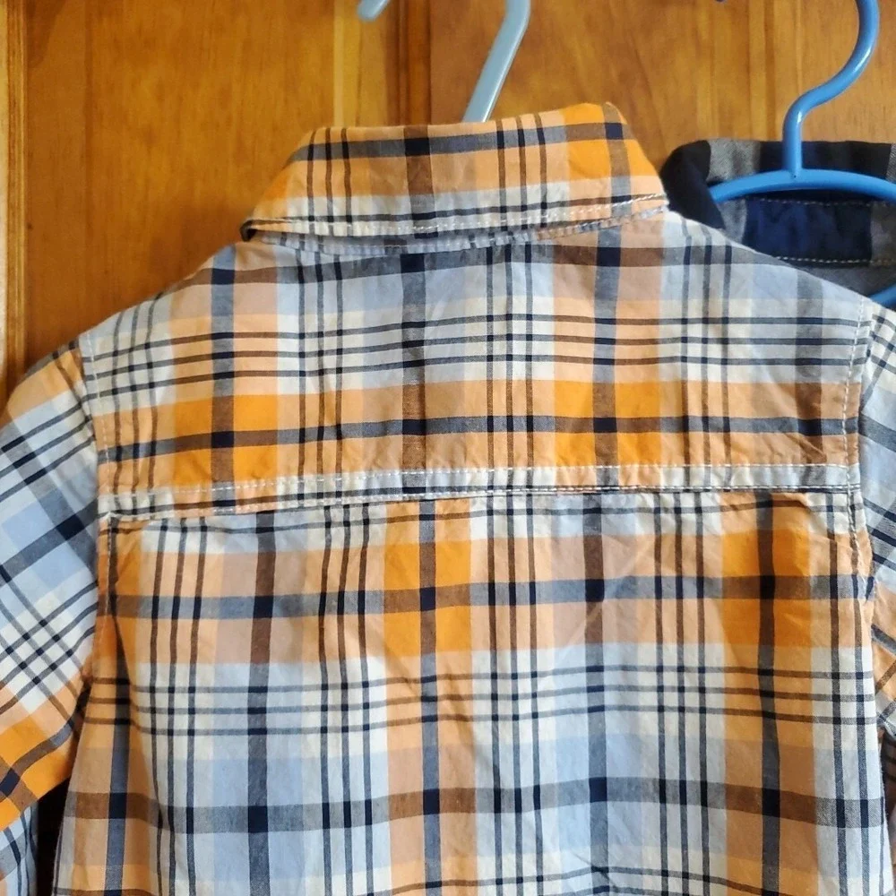 OshKosh B'gosh Carter's Toddler Boys Plaid Flannel Shirts Lot Sz 18M
